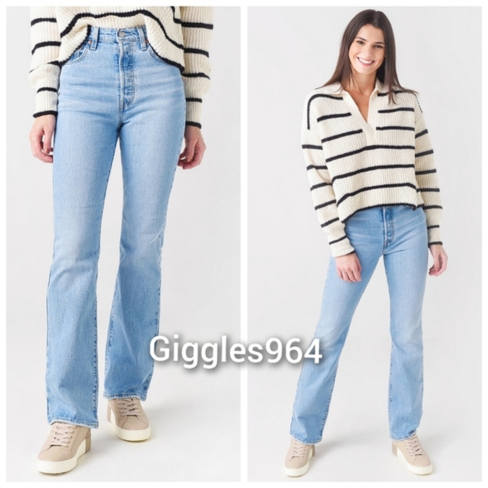 Levi's Ribcage High Rise Bootcut Jeans Samba Tango Light - Picture 3 of 10